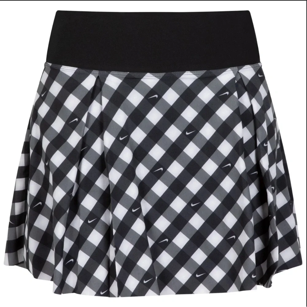 NWT NIKE dry fit club checkered skirt black/white size XS